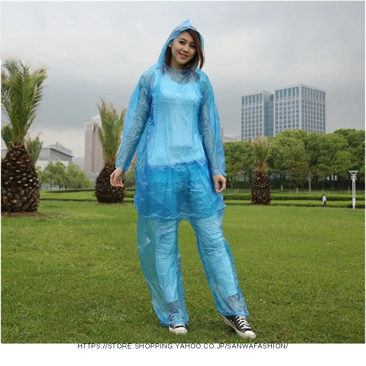 4セット 上下セット 使い捨て型 レインコート レインポンチョ カッパ
