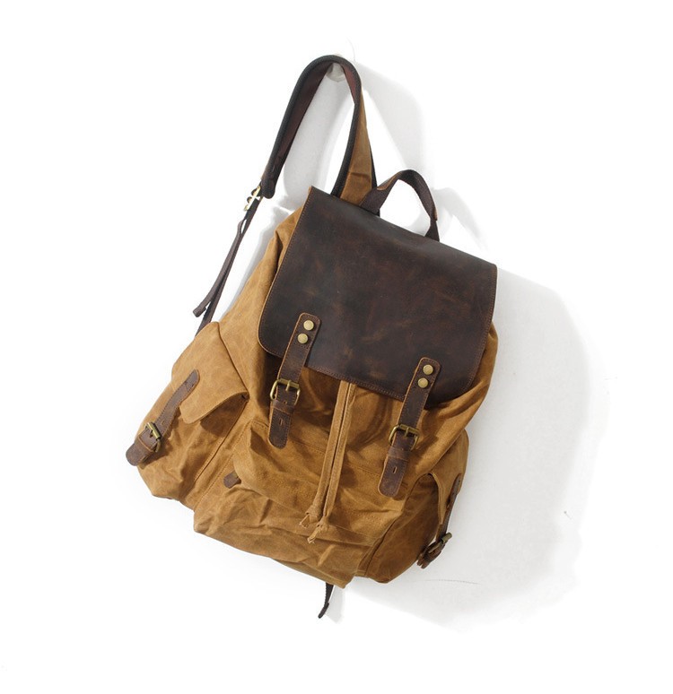 キャンバス リュックサック メンズ 牛革 ビンテージ 帆布バッグ バック