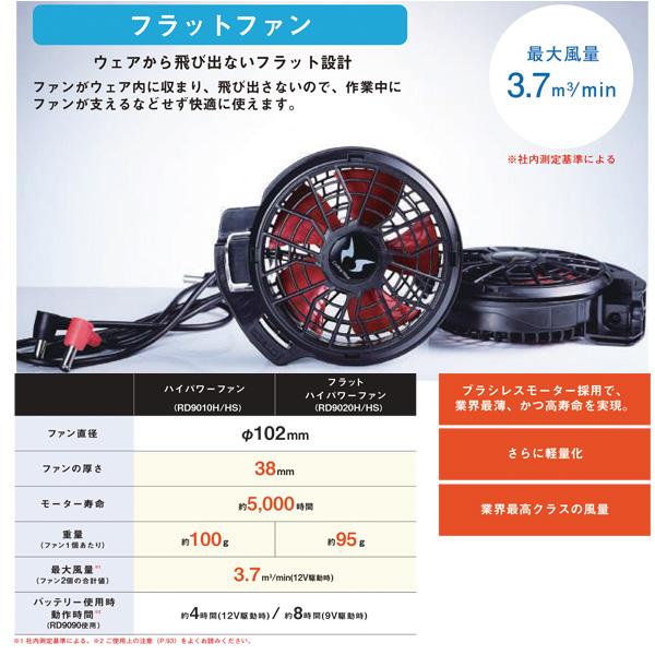 【限定特価】12VフラットファンフルセットKF92160 半袖ブルゾン 空調服 Mから5L SUN-Sサンエス 24