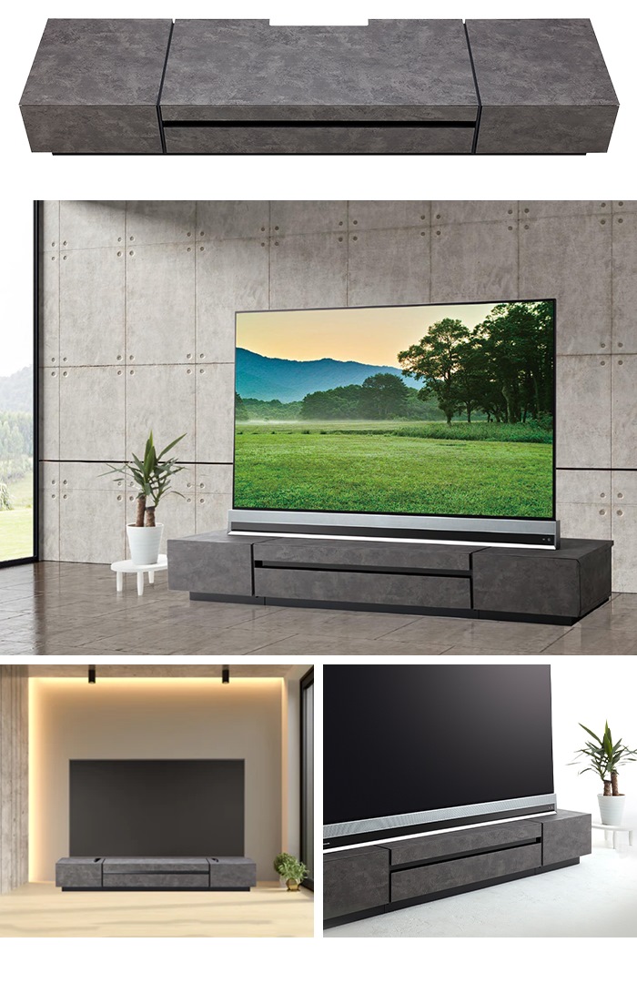 値下げ テレビ台 ローボード 石目調 幅207 大型 テレビボード 高級感 