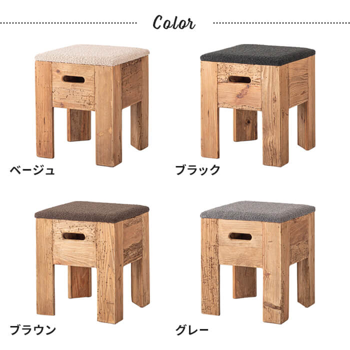 スツール 幅36 高さ41cm 正方形 木製 椅子 木製スツール 単品 1脚 ボックススツール おしゃれ 完成品 ファブリック 天然木 腰掛け チェア クッション 玄関_2
