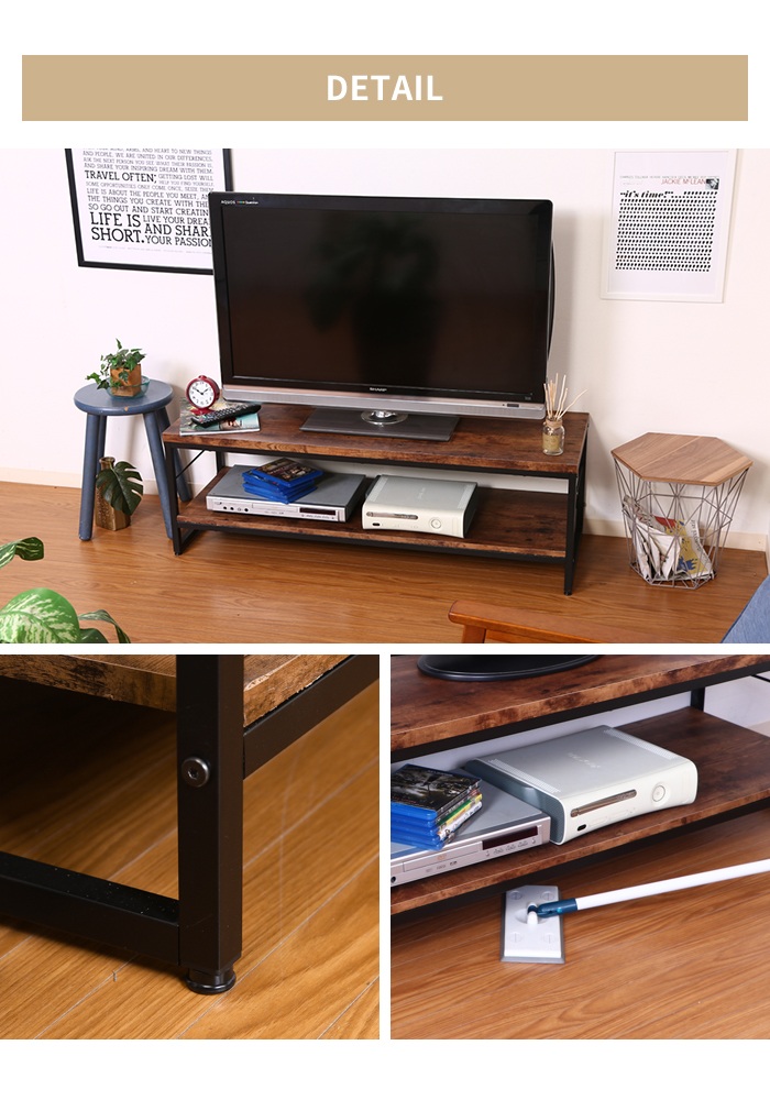 値下げ テレビ台 テレビボード ロータイプ 幅120 奥行40 収納棚付き TV