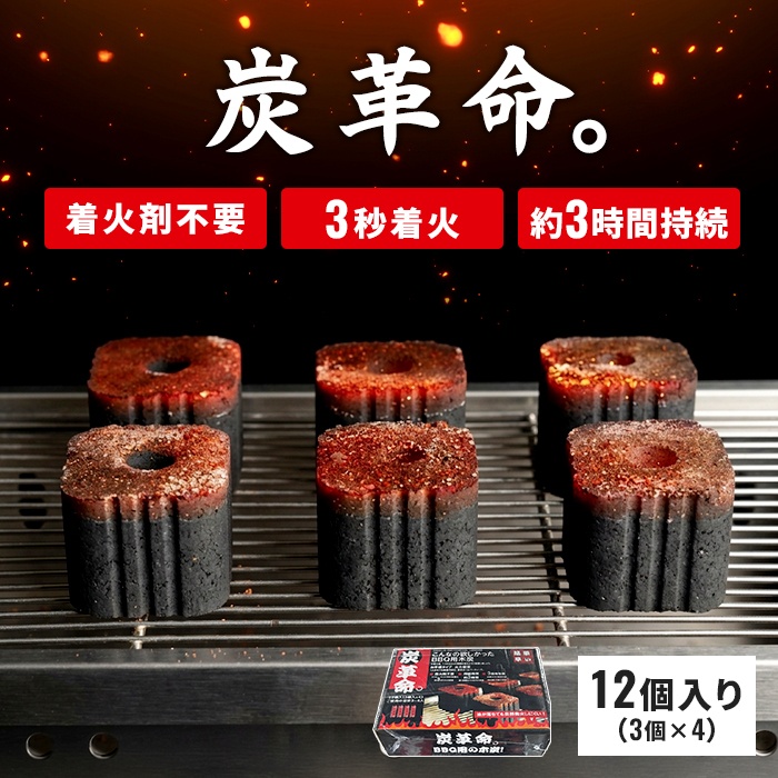 着火炭 木炭 バーベキュー用 12個入(3個×4袋) 選べるセット 単品/2