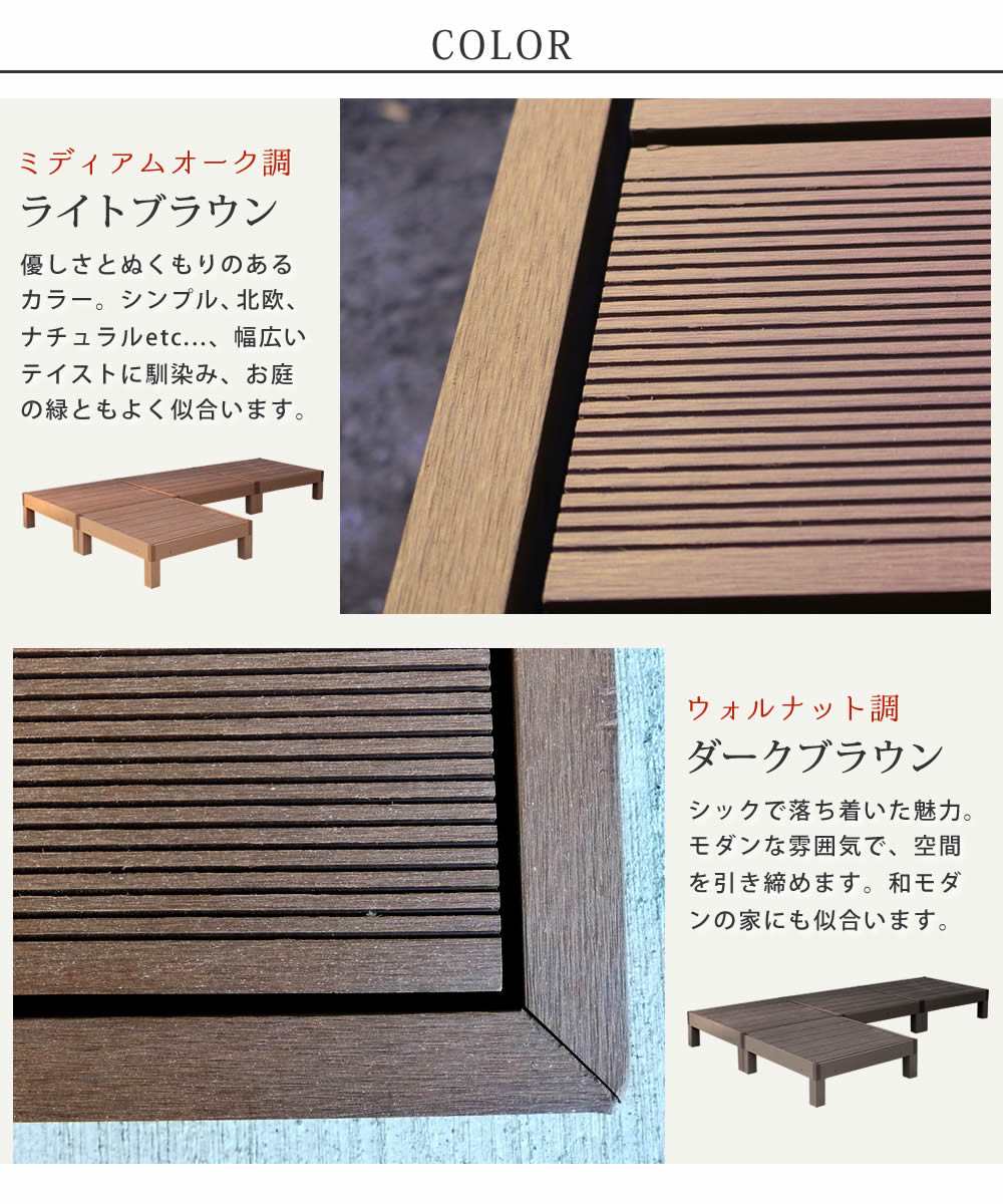 人工木ウッドデッキ ecofeel エコフィール 4台 PWDE-4Pの画像