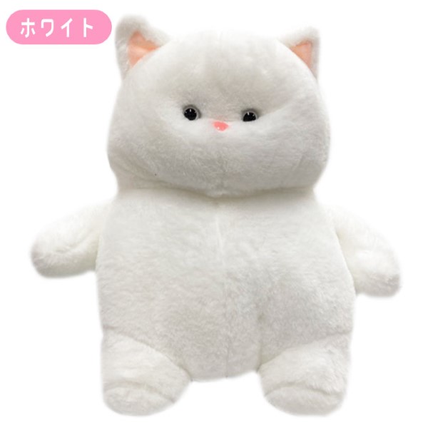 302 ☆ ≠″ャ儿のぬいぐるみ（白）② FAT CAT ふんわりぬいぐるみ 全2種 ネコ かわいい : おもちゃの