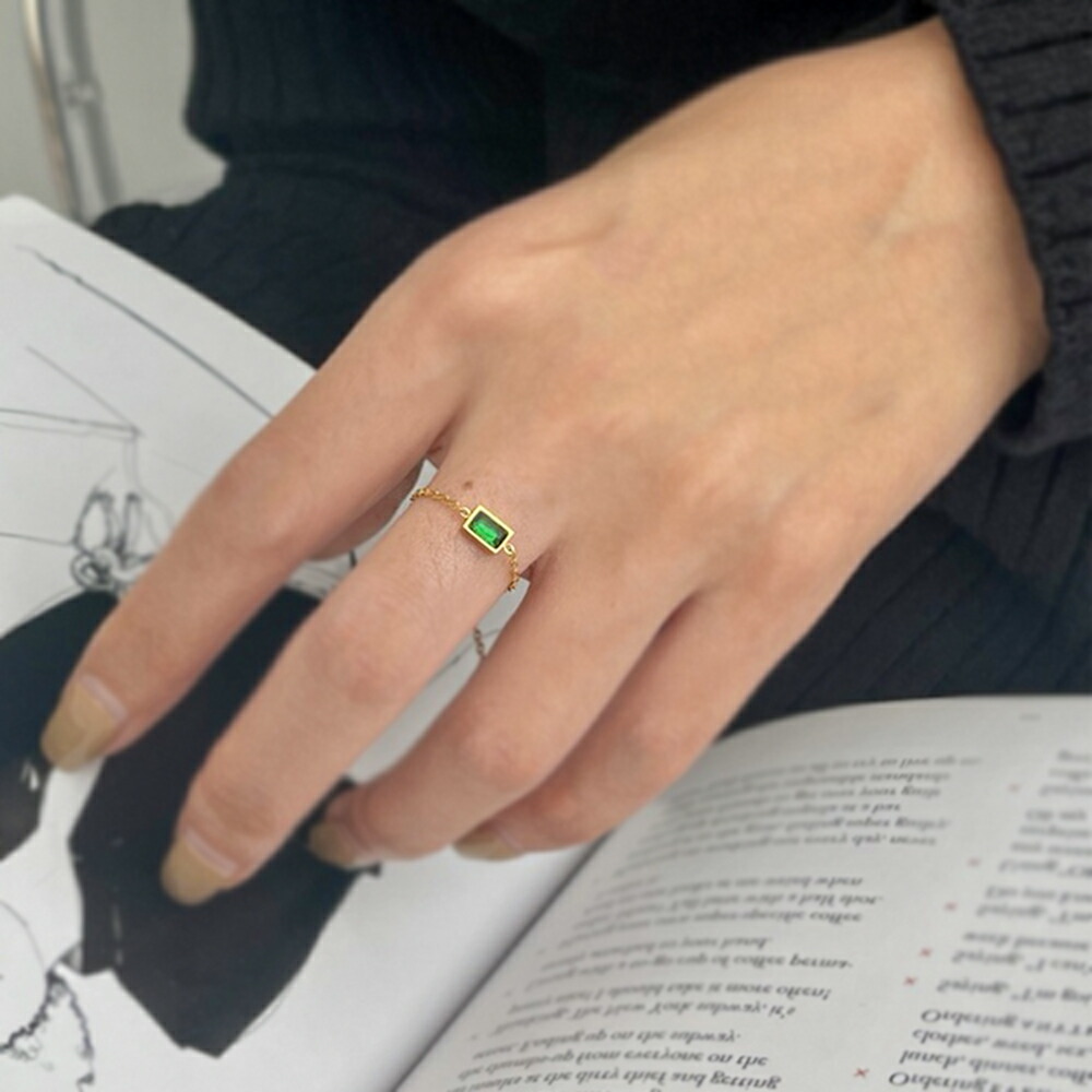 ジルコン リング ジルコンリング スクエアリング リング アジャスター ピンキーリング チェーンリング 金属アレルギー対応 サイズ サージカルステンレス K18 |  | 05
