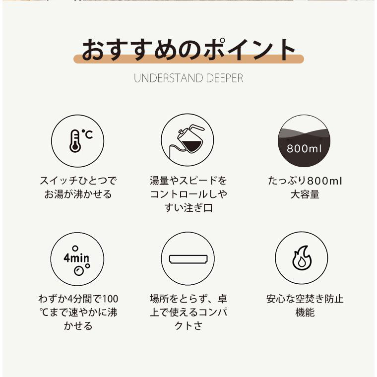 電気ケトル おしゃれ ケトル ポット コーヒー...の詳細画像2
