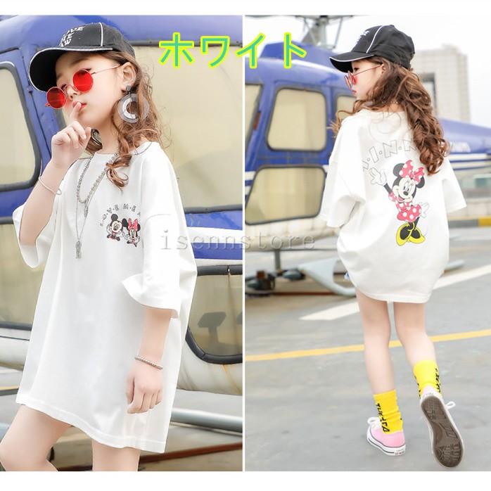 Tシャツ 半袖 女の子ジュニア トップス 子供服 ワンピース 春夏 チュニック おしゃれ プリント ...