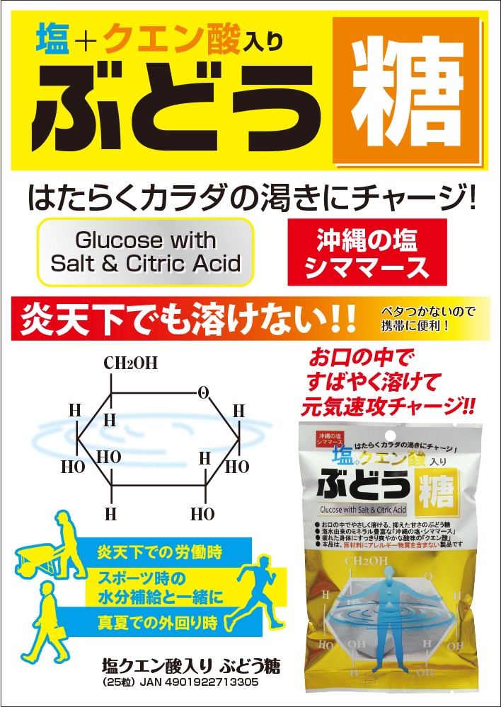 塩クエン酸入りぶどう糖 25粒 10個セット ブドウ糖 飴 ぶどう糖 タブレット 塩分チャージ 塩分タブレット 沖縄の塩 シママース塩 クエン酸  :4901922713305-10:美サイレントあるふぁ - 通販 - Yahoo!ショッピング