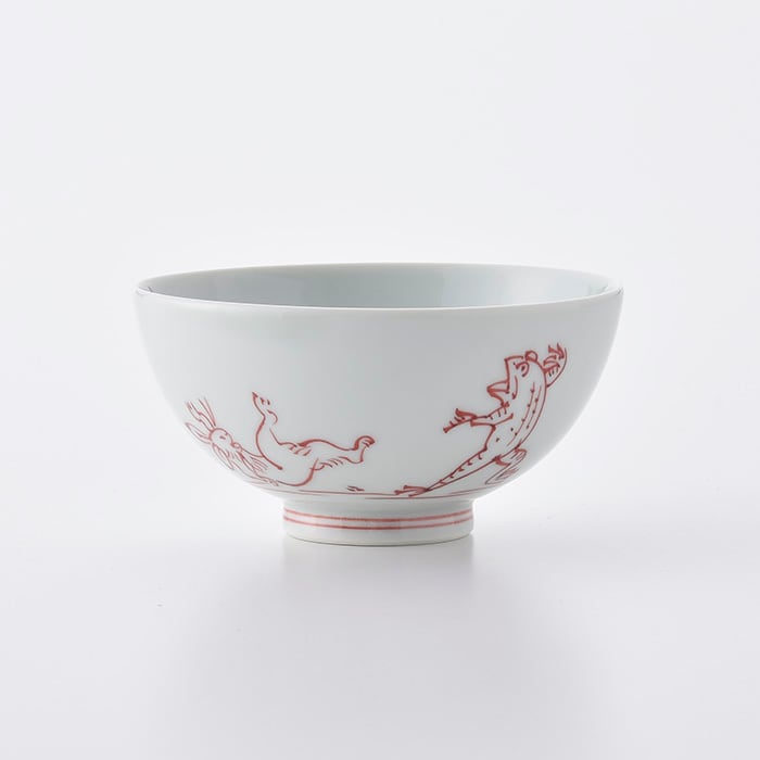 高山寺鳥獣戯画赤絵汲出碗揃え 芳山 - 京焼清水焼 松韻堂