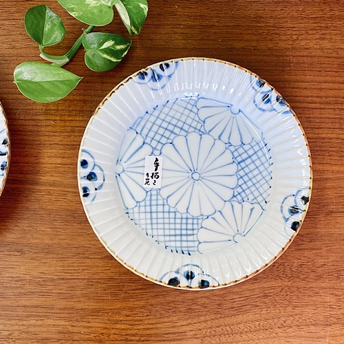 石丸陶芸 和食器 有田焼 つる花唐草 渕彫皿 取り皿 銘々皿 人気