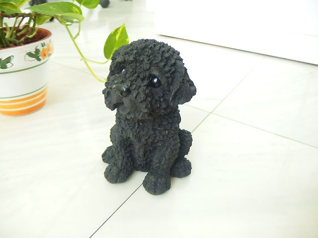 樹脂製のブラックプードルオブジェ　 約60cm 生活応援価格！横浜炭物語 プリティードッグ犬シリーズ プードル 置物