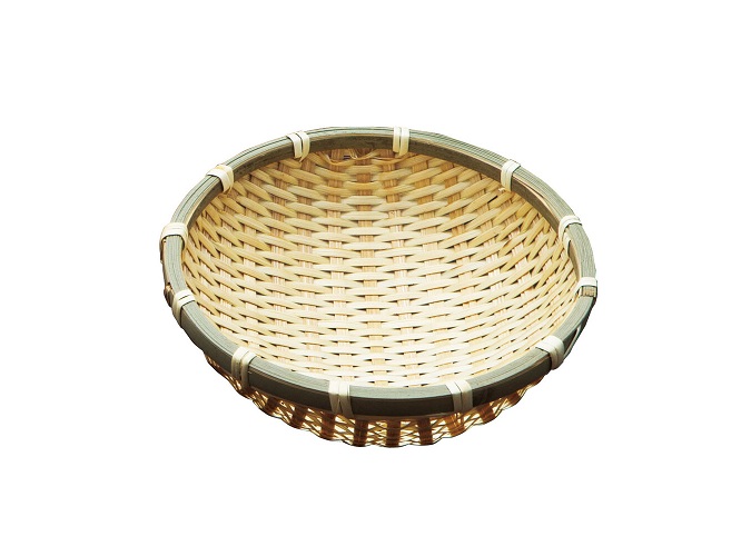 ざる おわん型竹ザル 白 15cm 竹籠 竹カゴ 盛り付け ディスプレイ(お