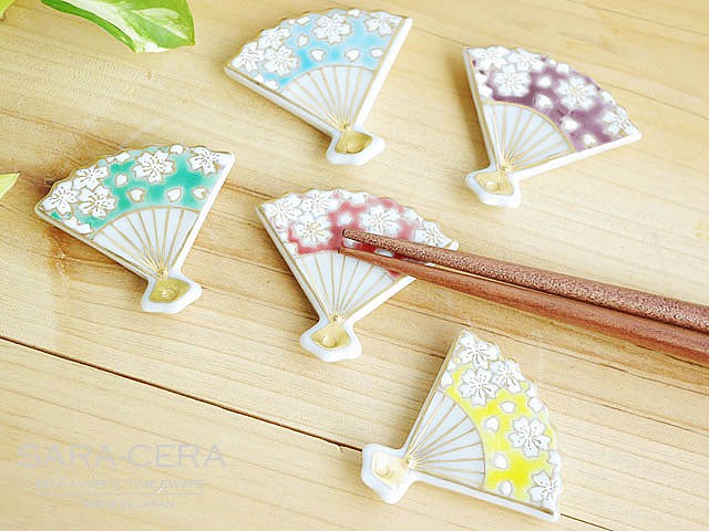 清水焼　箸置き　草花絵変わり　12個セット　木箱　箸置揃　新品未使用 s00078480.jpg