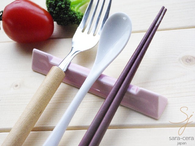 箸置き 三角レスト ロングタイプ ピンク ナイフフォークレスト 和食器