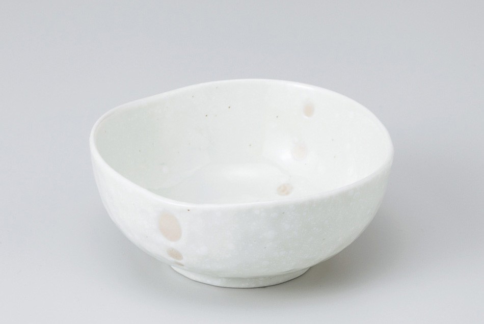 白い陶器の食器やペット用陶器のセット 27点 和食器 白ドット3角4.0 小鉢 ボウル カフェ 食器 陶器 おうち