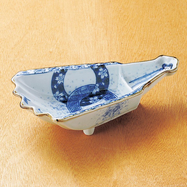 古道具 和食器 染め付け6寸皿セット 江戸期 上手物 古伊万里 金彩 色絵 染付 松竹梅文 6.6寸 約20cm