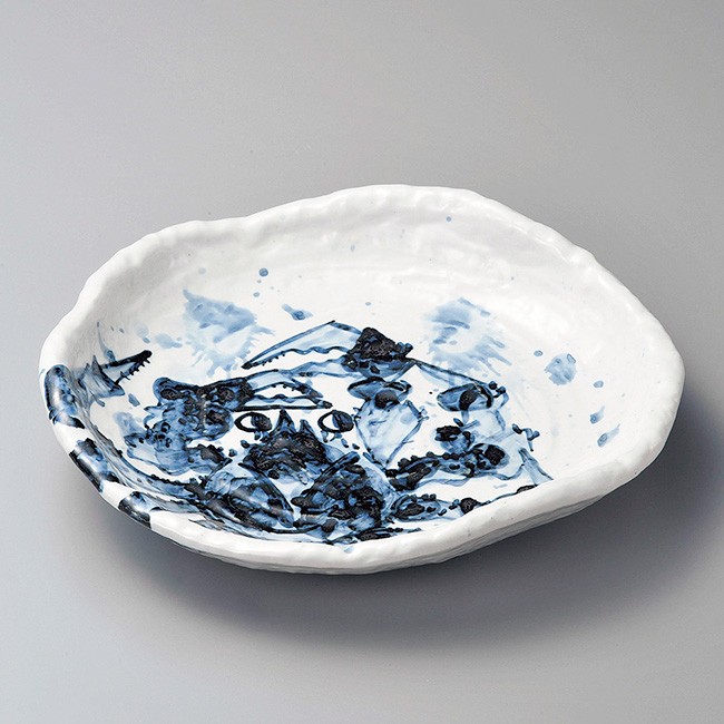 大皿　飾り皿　蟹 和食器 カニ変形深皿 31.5×30×5.8cm プレート うつわ おさら