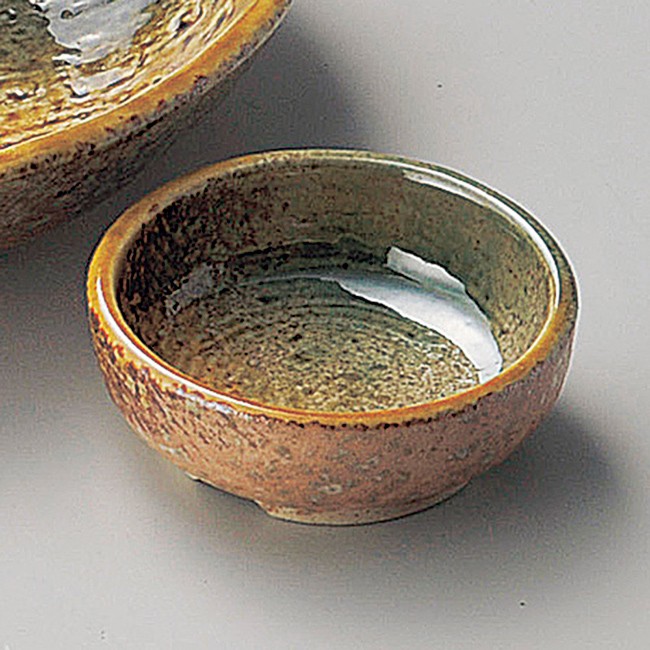 和食器 小さな黄瀬戸織部丸 小鉢 小皿 豆皿 6.7×2.5cm うつわ