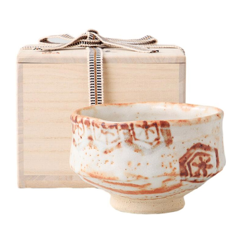 茶道具 茶碗 亀甲の可愛い柄 木箱付き 茶道具 抹茶碗 志野亀甲紋茶碗 木箱入り : Sara-lia - 通販 - Yahoo