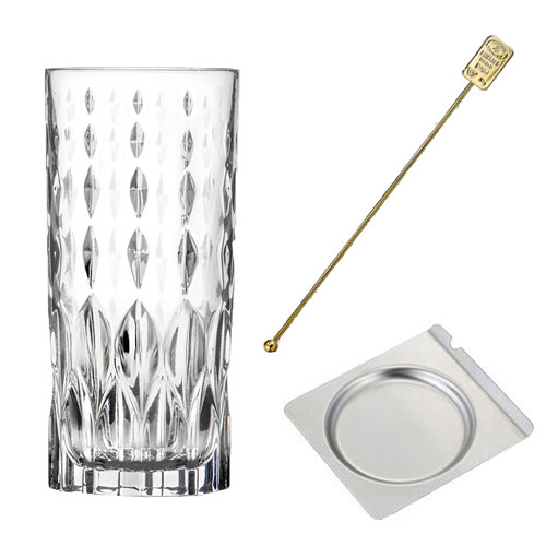 Vintage フローラル 純銀 ドリンクコースター クリスタルガラス4枚