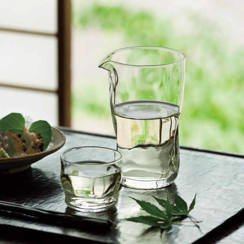 片口 酒器 2合 水差し ピッチャー セット ガラス てびねり フルード