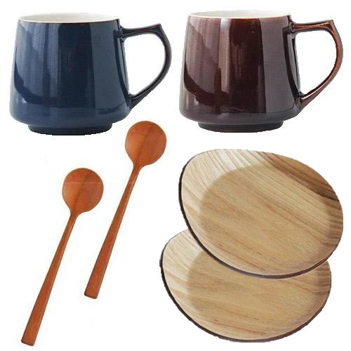 マグカップ セット おしゃれ 北欧風 木製スプーン コースター 付き 大きい 積み重ね対応 フィーヌ ペアセット : Sara-lia - 通販 -  Yahoo!ショッピング バルト海フリーカップ5客セットマドラー5本 コースター5枚