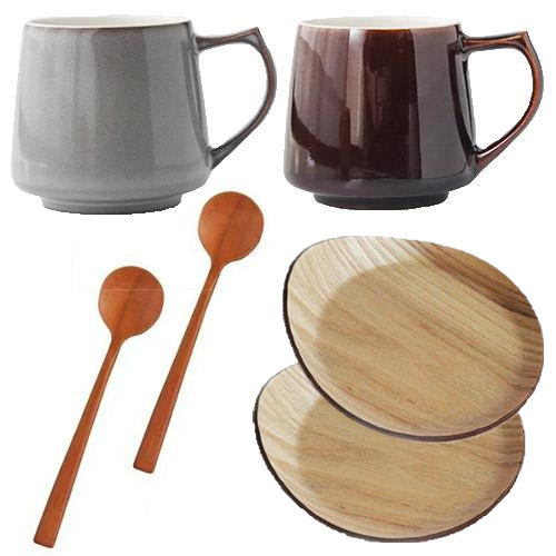 食器セット 美濃焼き　木製スプーン　コースター マグカップ セット おしゃれ 北欧風 木製スプーン コースター 付き