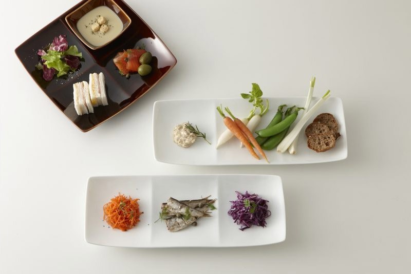 食器 お皿 仕切り皿 長角皿 長方形 3つ切り皿 35cm freeto フリート 3