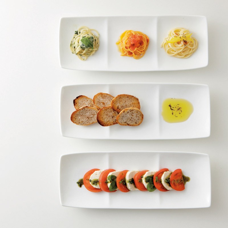 食器 お皿 仕切り皿 長角皿 長方形 3つ切り皿 35cm freeto フリート 3