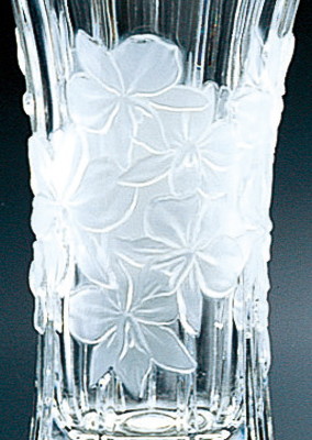 花瓶 フラワーベース クリスタルガラス おしゃれ 上品 蘭柄花器 中 F-70410｜sara-lia｜02