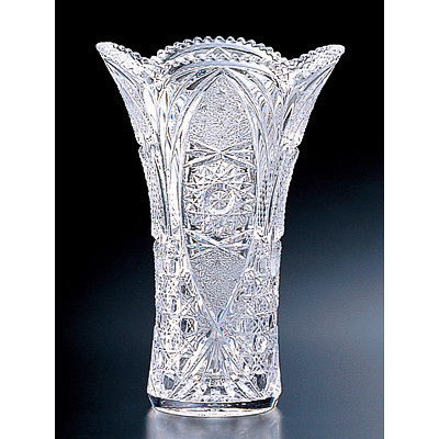 花瓶 おしゃれ クリスタルガラス アウトゥーレ フラワーベース Lサイズ アデリア F-70301｜sara-lia
