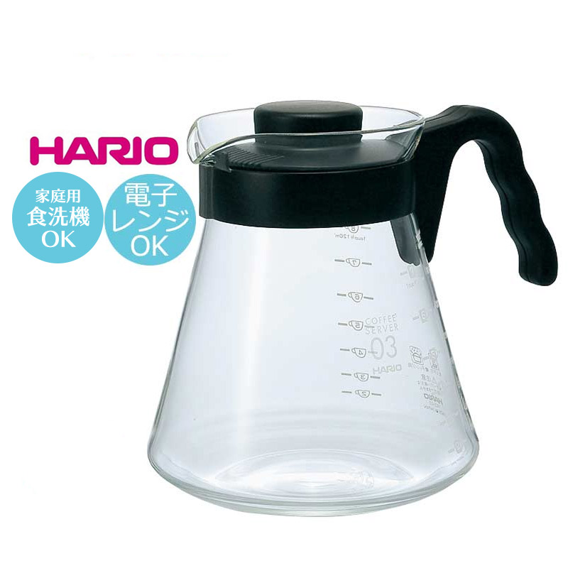 食器 コーヒーサーバー ティーサーバー HARIO ハリオ V60 耐熱ガラス 1000 1-8杯用 VCS-03B｜sara-lia