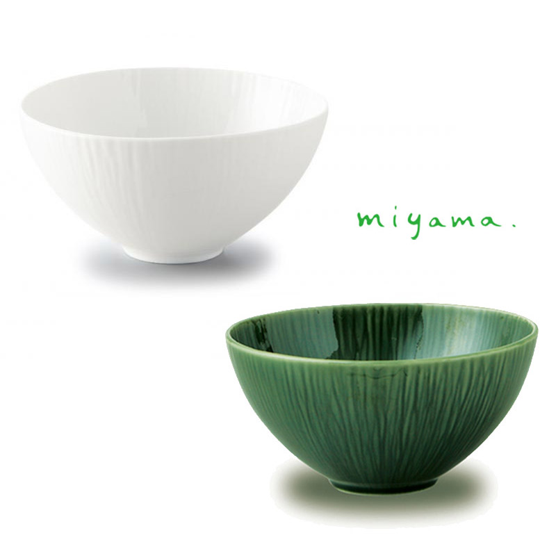 miyama 深山陶器 丼ぶり 15cm crease クリース 白磁 織部 : Sara-lia