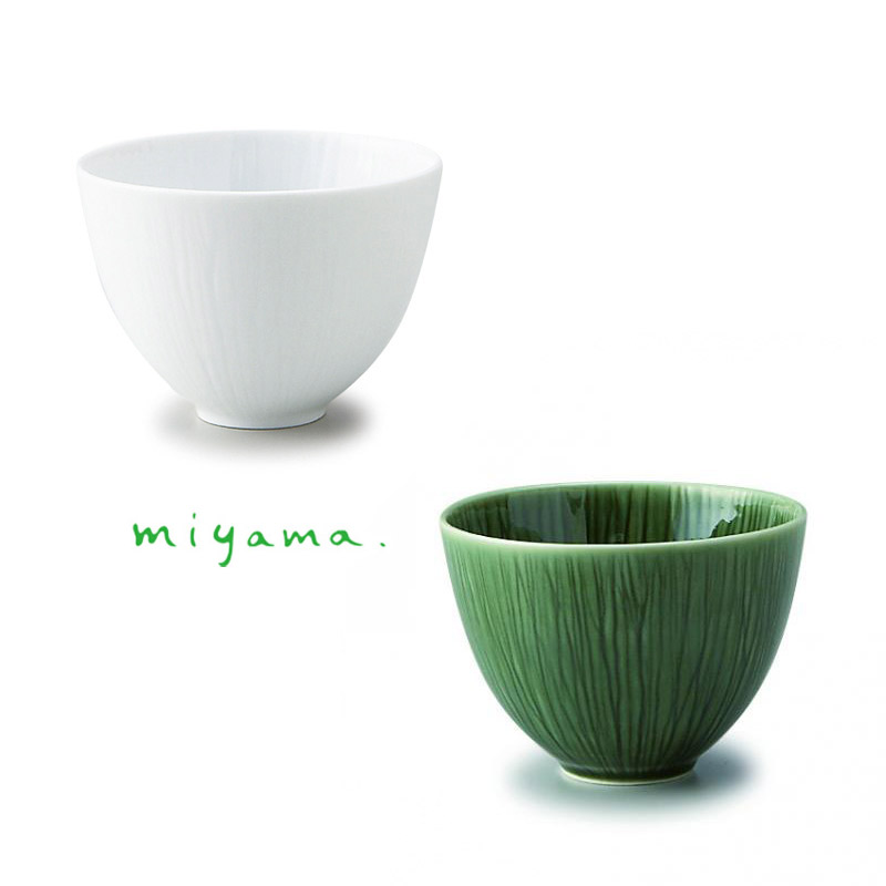 miyama 深山陶器 お湯呑 煎茶碗 crease クリース カップ Sサイズ 白磁