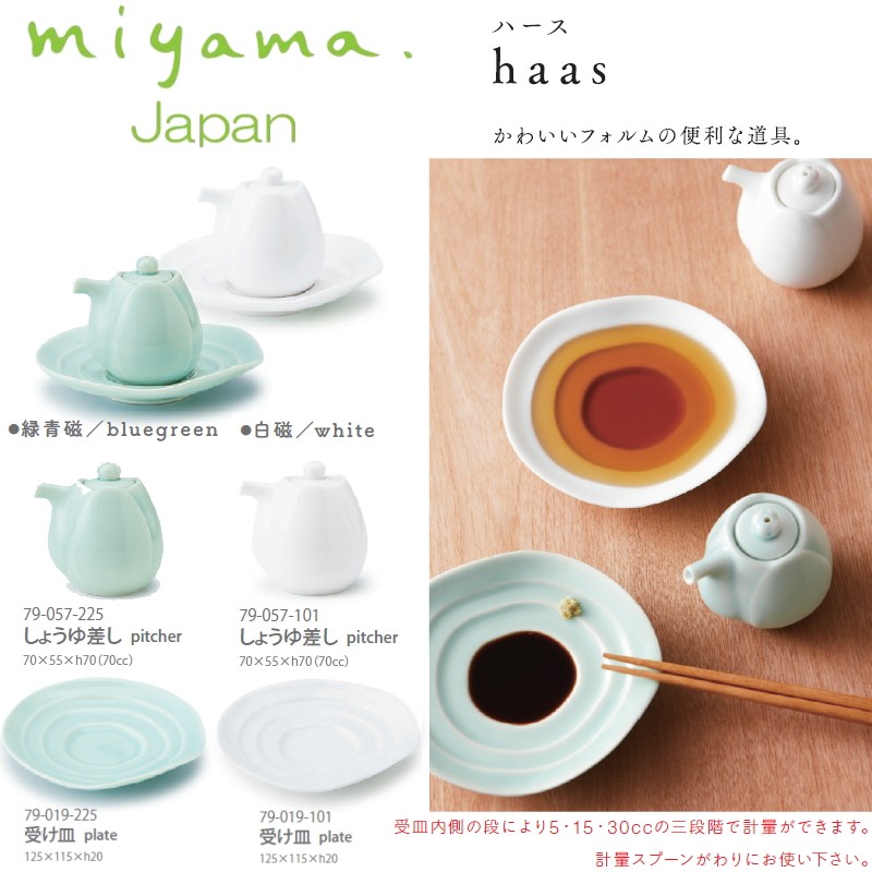 醤油差し 受け皿 セット miyama 深山陶器 haas ハース : Sara-lia