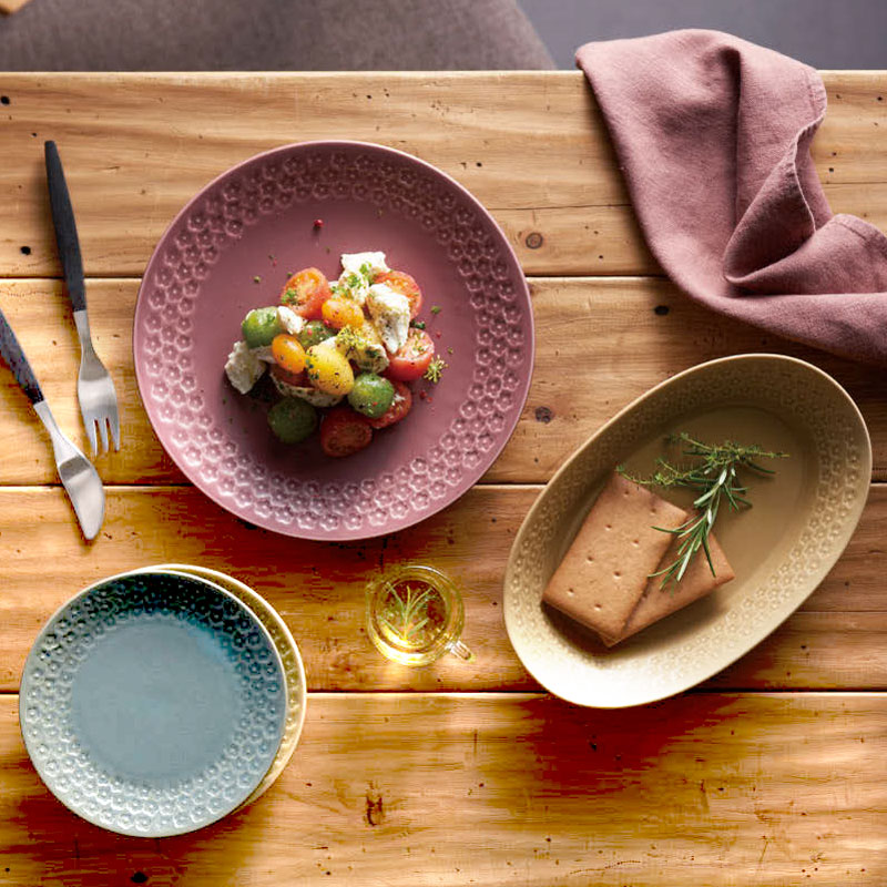 お皿 取り皿 16cm 6吋 フラワーレリーフ プレート マットカラー 印花型