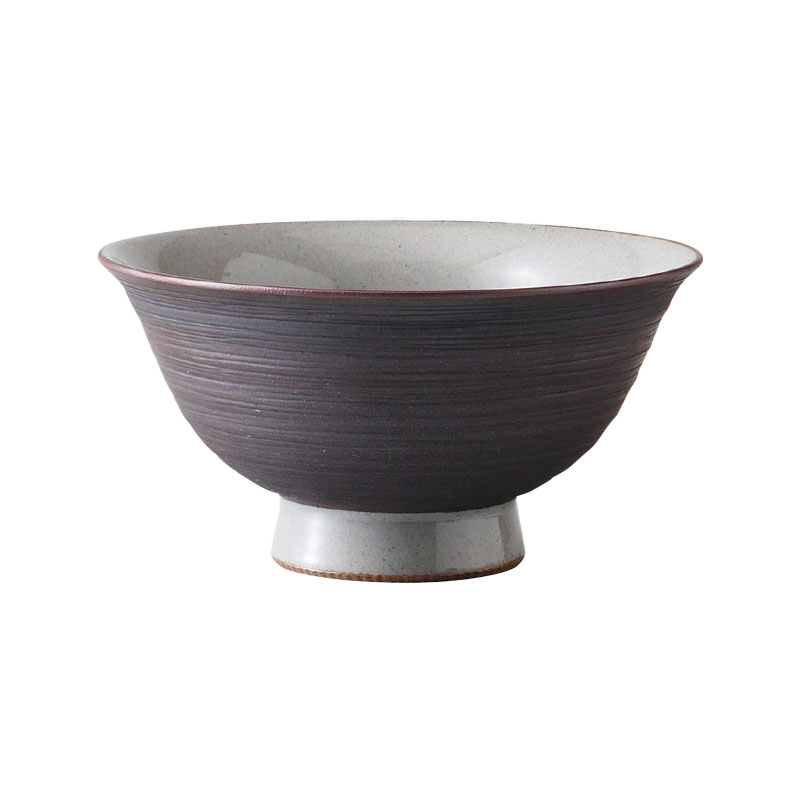 お茶碗 波佐見焼 鐵山窯 黒陶 白土粉引 大人用 飯碗 和食器 : Sara-lia