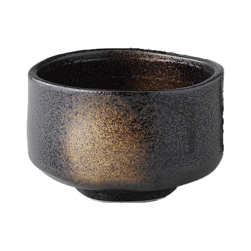 食器 抹茶茶碗 茶道具 備前風 おしゃれ 入門 初心者用 黒砂吹き : Sara 