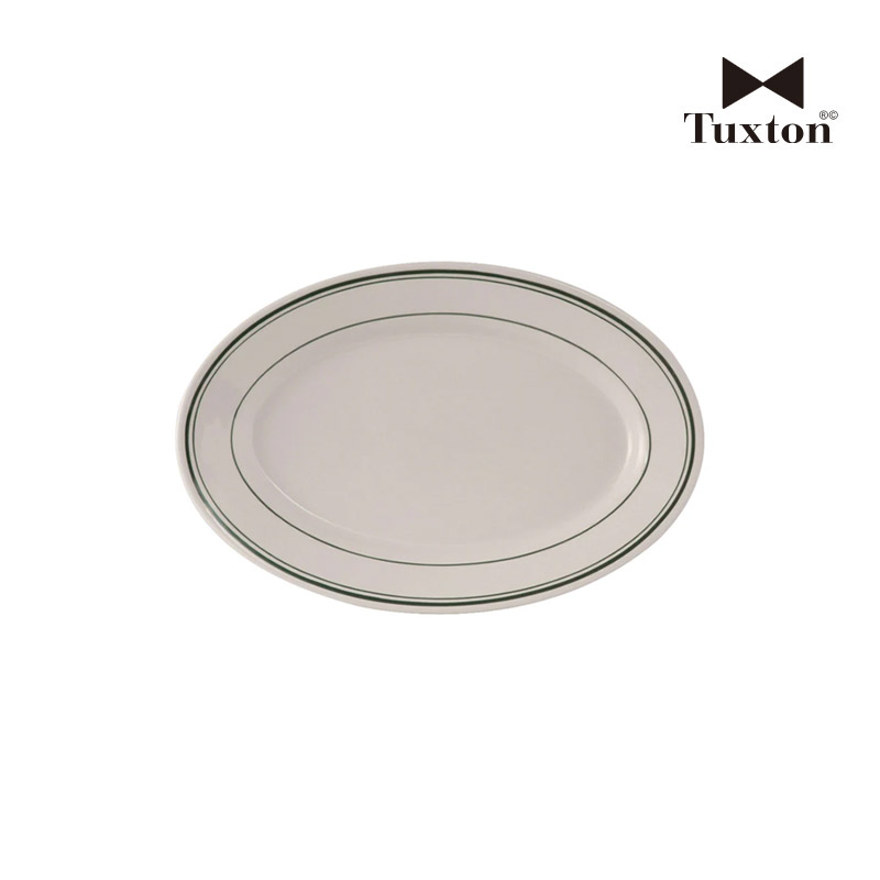 お皿 取皿 ケーキ皿 楕円皿 18cm Tuxton Greenbay タクストン グリーン