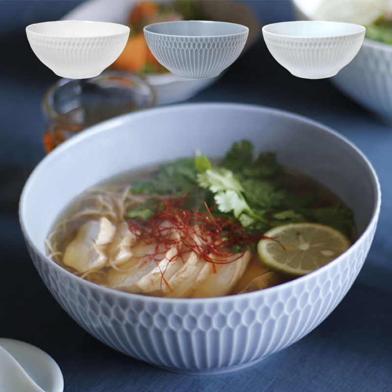 食器 丼 どんぶり ボウル 19cm 小田陶器 さざなみ 19鉢 おしゃれ 上品