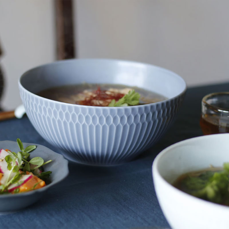 食器 丼 どんぶり ボウル 19cm 小田陶器 さざなみ 19鉢 おしゃれ 上品