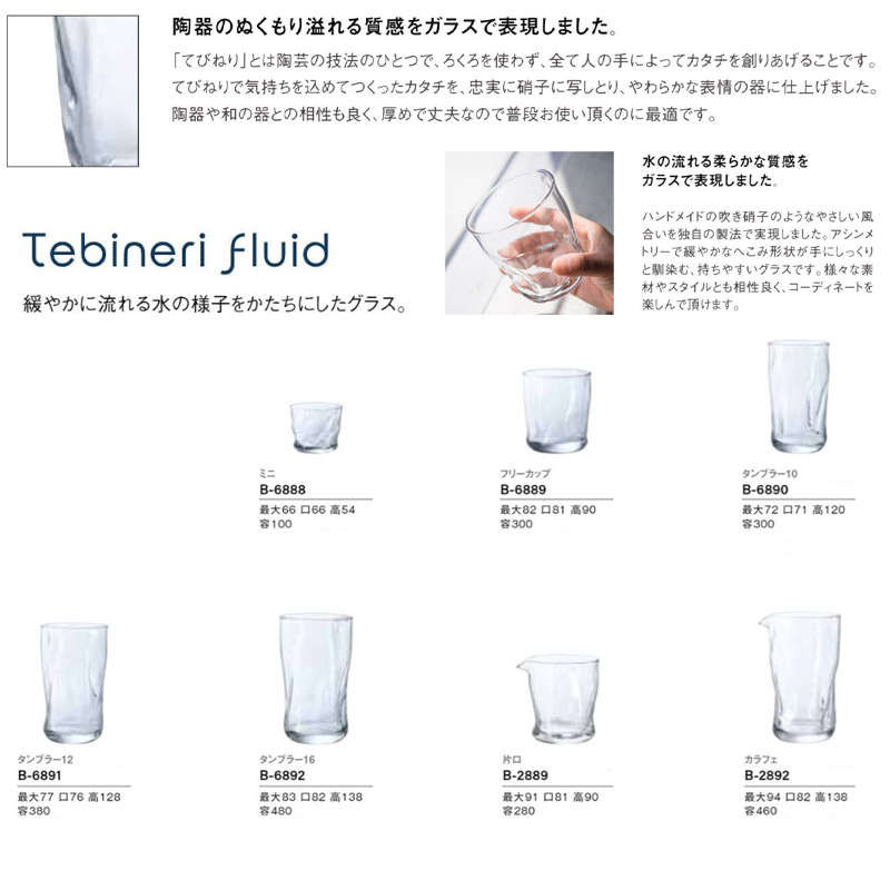 片口 酒器 2合 水差し ピッチャー セット ガラス てびねり フルード