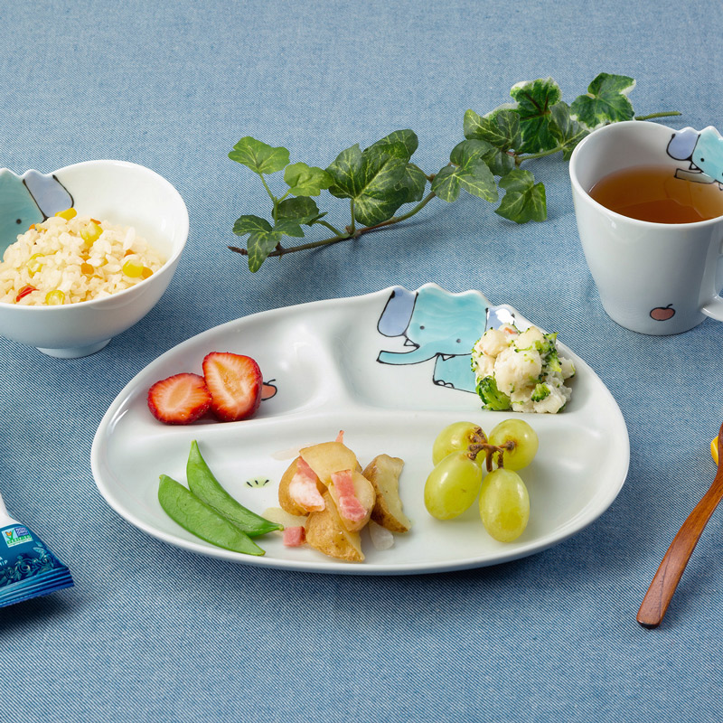 フランシュリッペ　デッドストック陶器　おはよう柄　うさぎ　プレート　皿　新品 波佐見焼】新うさぎ お子様 プレート セット 食器 皿 【陶もと】 [PE04