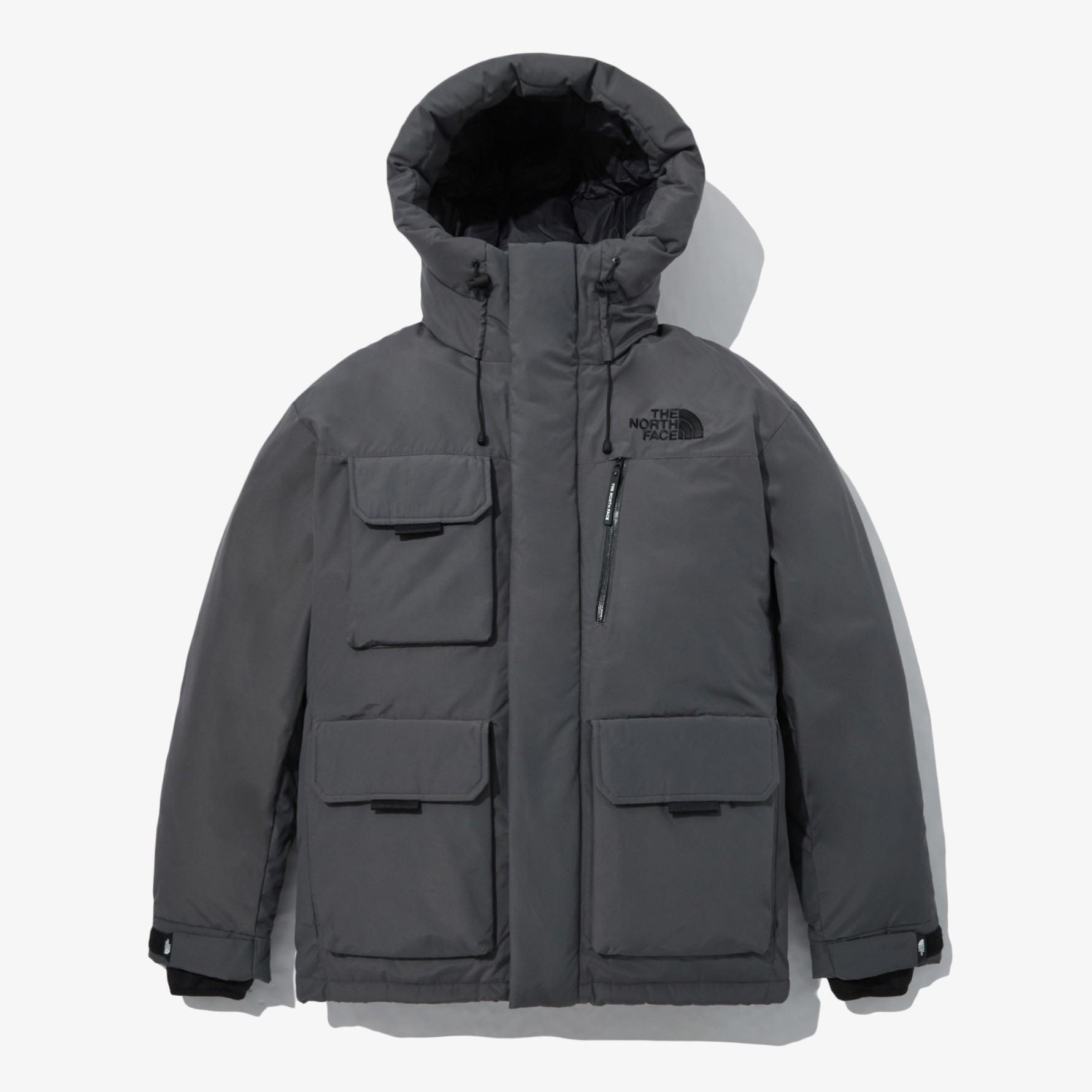 【50％クーポン獲得】THE NORTH FACE ダウンジャケット 帽子付き 男女兼用 ブラック/グレー NJ1DP66