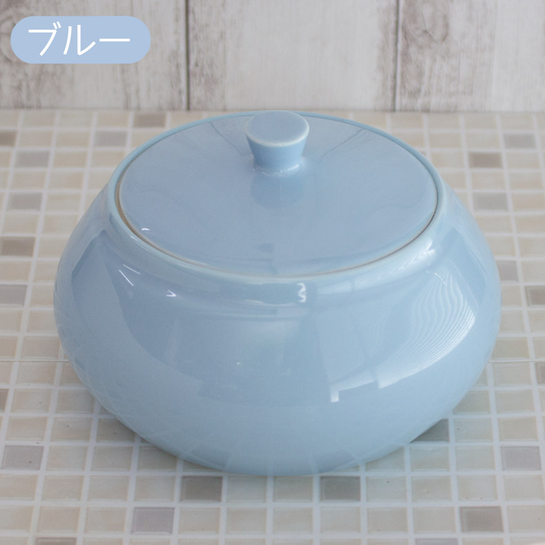 小物入れ キャニスター 陶器 小物収納 保存容器 ブルー ピンク