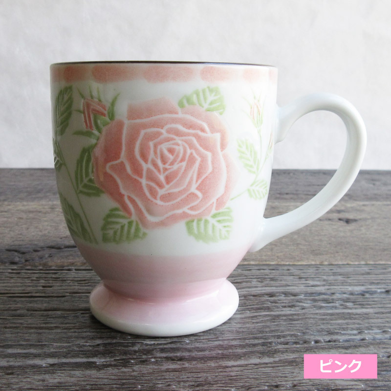 マグカップ マグ 食器 コーヒーマグ 日本製 バラ柄 薔薇 ローズ柄