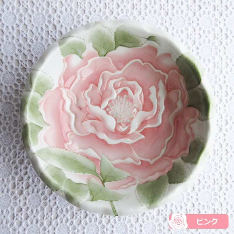 オリエントローズ フルーツ小鉢（5色選択）/ バラ柄食器 薔薇 丸鉢 