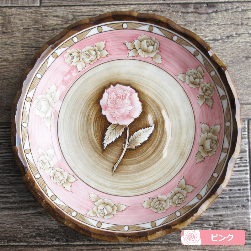 美品❣️ヨーロッパ 食器 大皿 プレート ピンク ニナリッチ ピンクのパンジー ケーキ皿 17cm / プレート