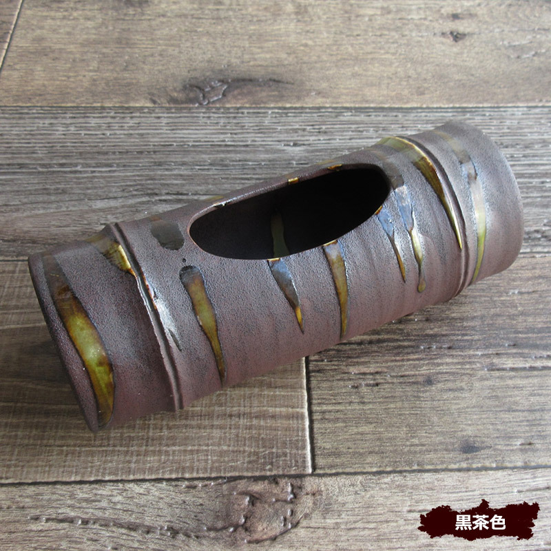 花瓶 花器 陶器 竹 バンブー 生け花 和風 おしゃれ インテリア 足つき